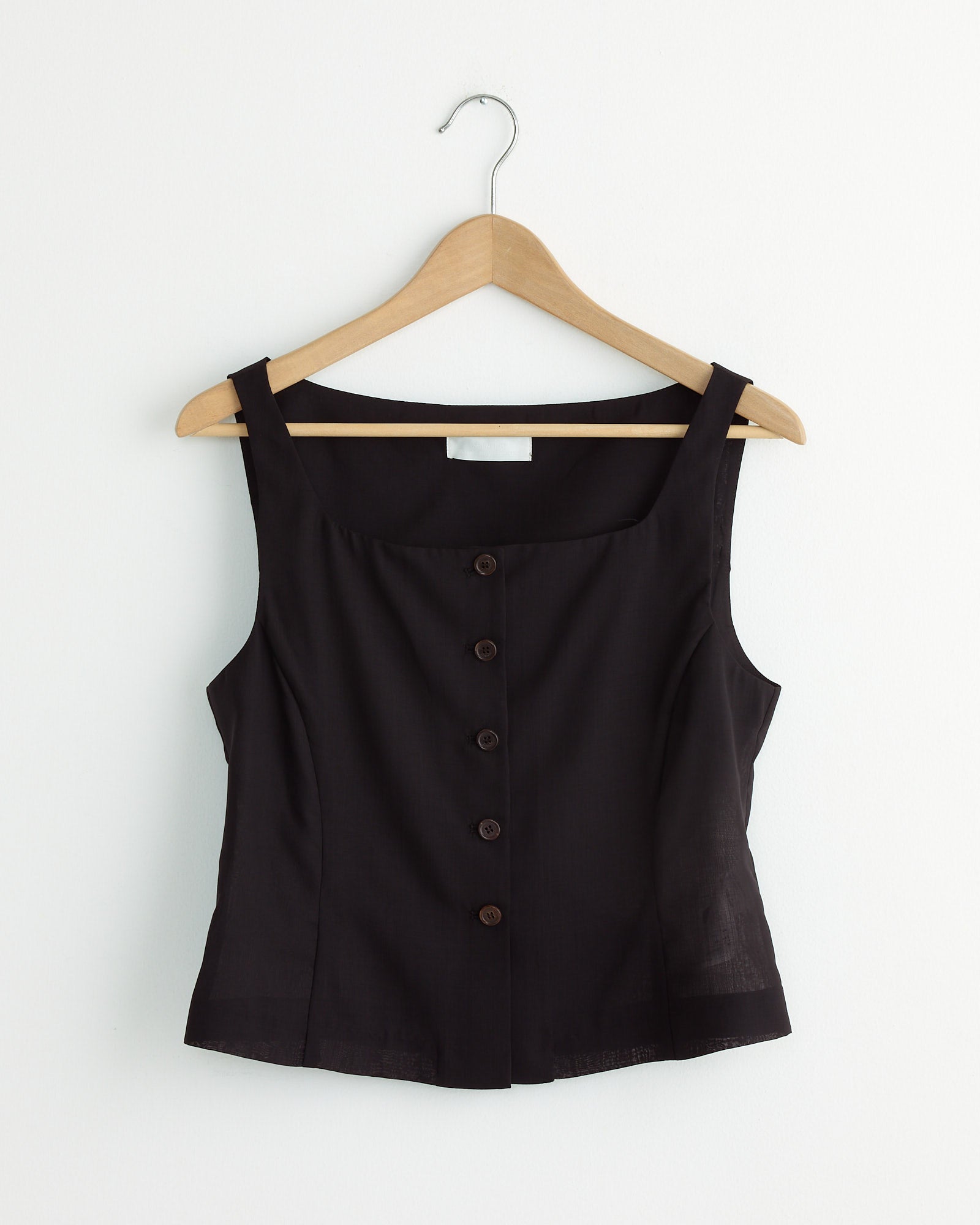 Sheer Scoop Two Way Vest in Black