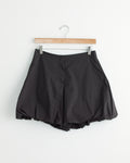 Cotton Volume Shirring Short in Charcoal