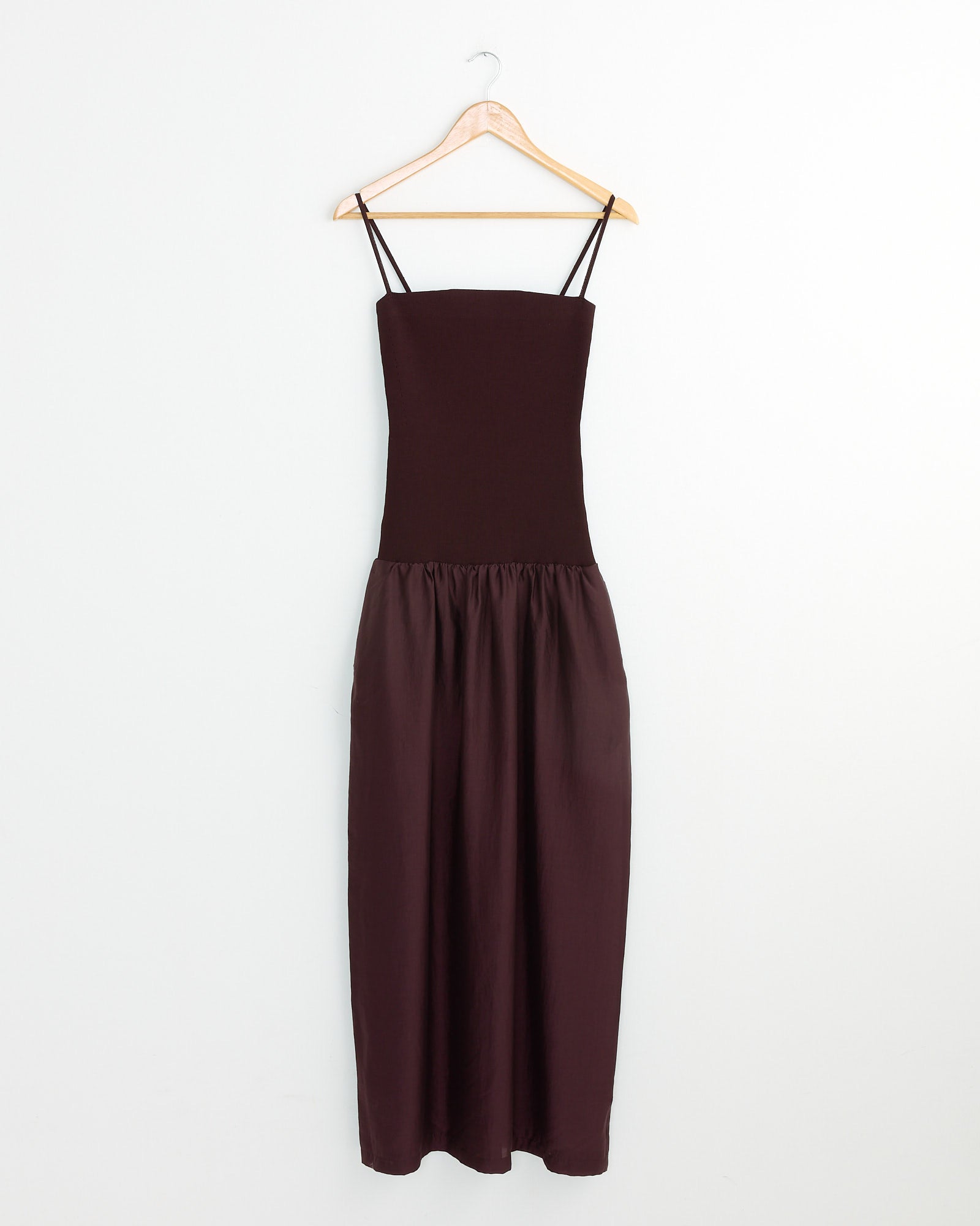 Silky Knit Maxi Dress in Burgundy