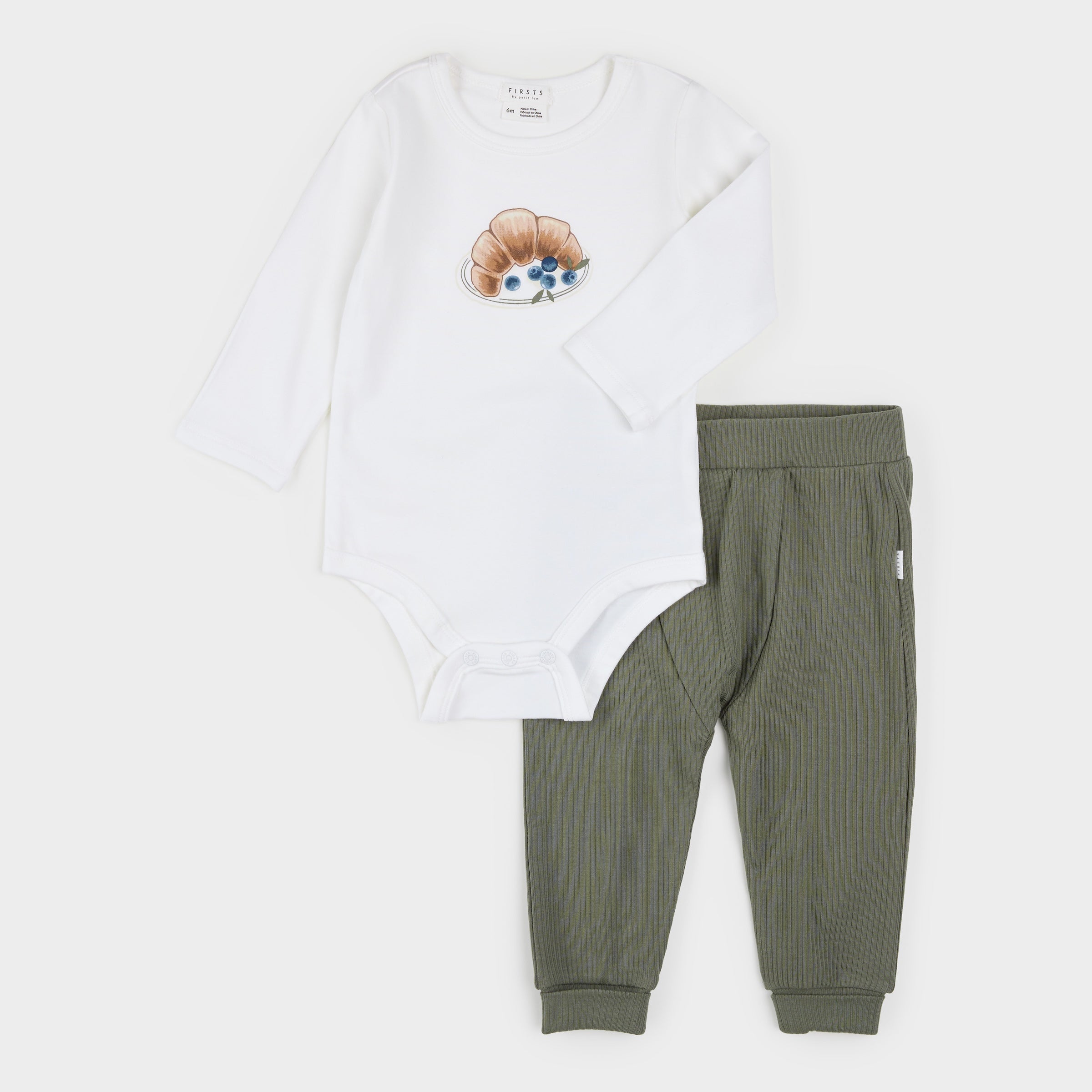 Croissant Print 2pc LunaKnit Bodysuit Set