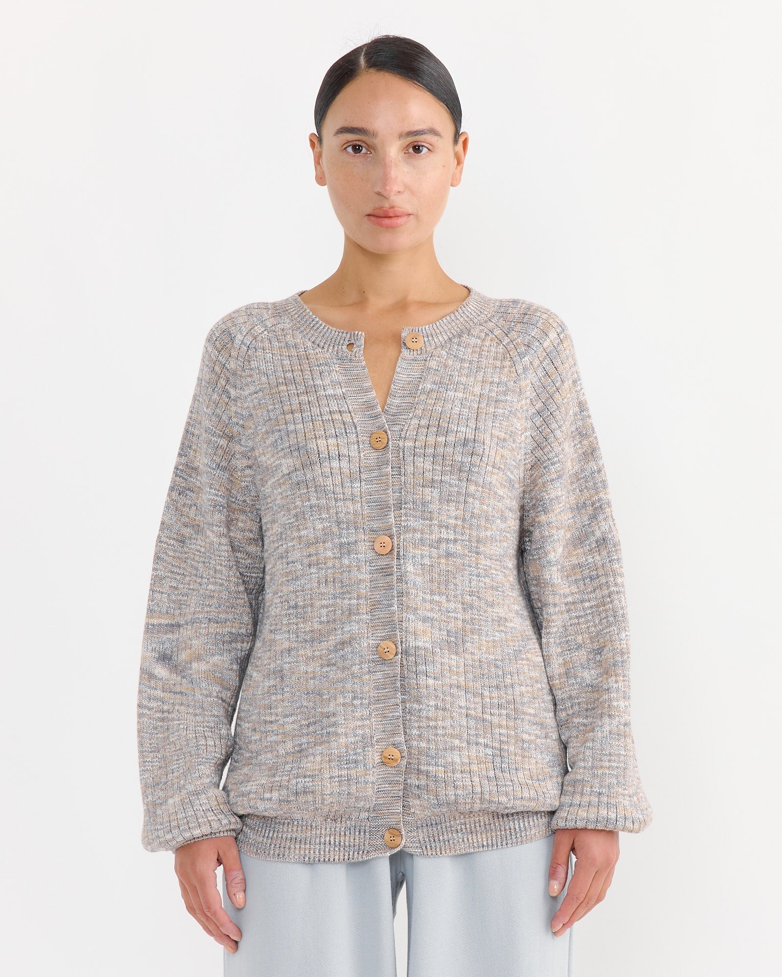 Soar Cardigan in Grey Melange