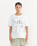 Embroidery Scheme Petal T-Shirt in Black/White