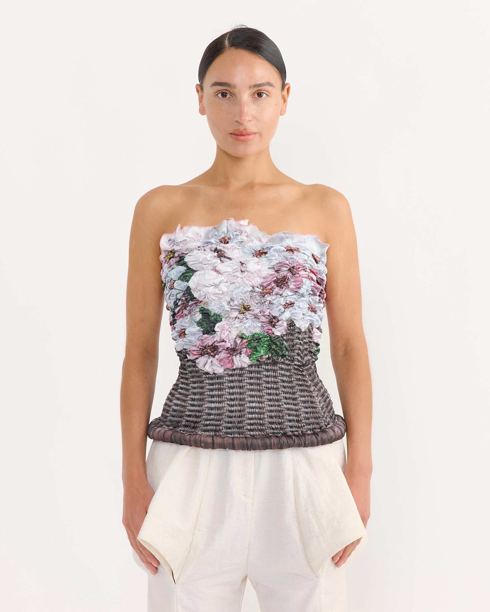 Basket Pink Blossom Bustier in Blush
