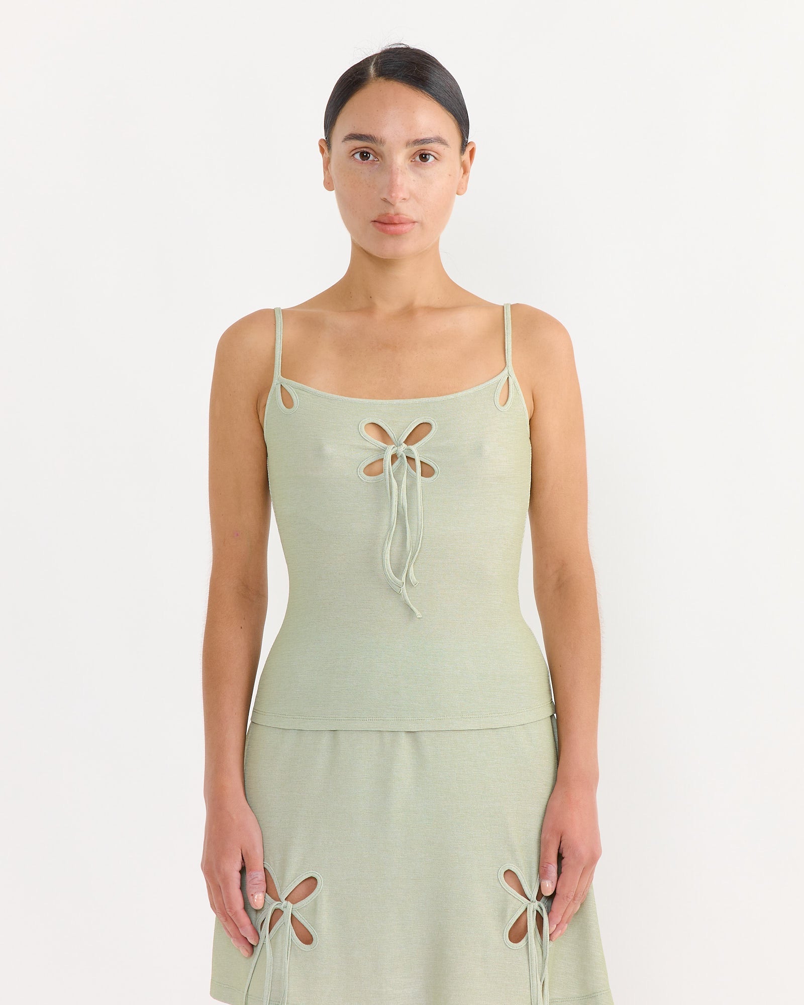 Petal Camisole in Swamp Green