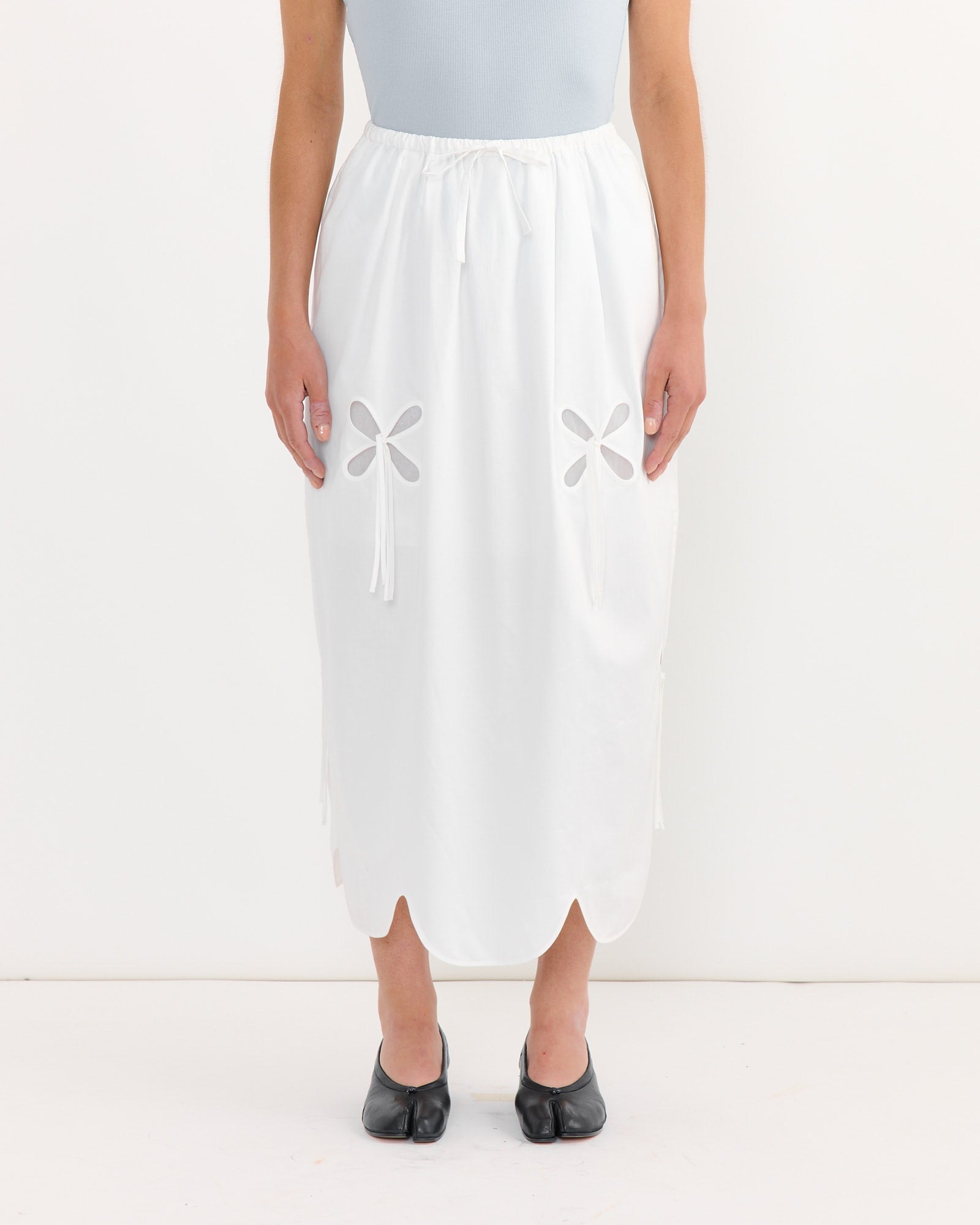 Petal Sun Skirt in White