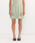 Mini Petal Skirt in Swamp Green