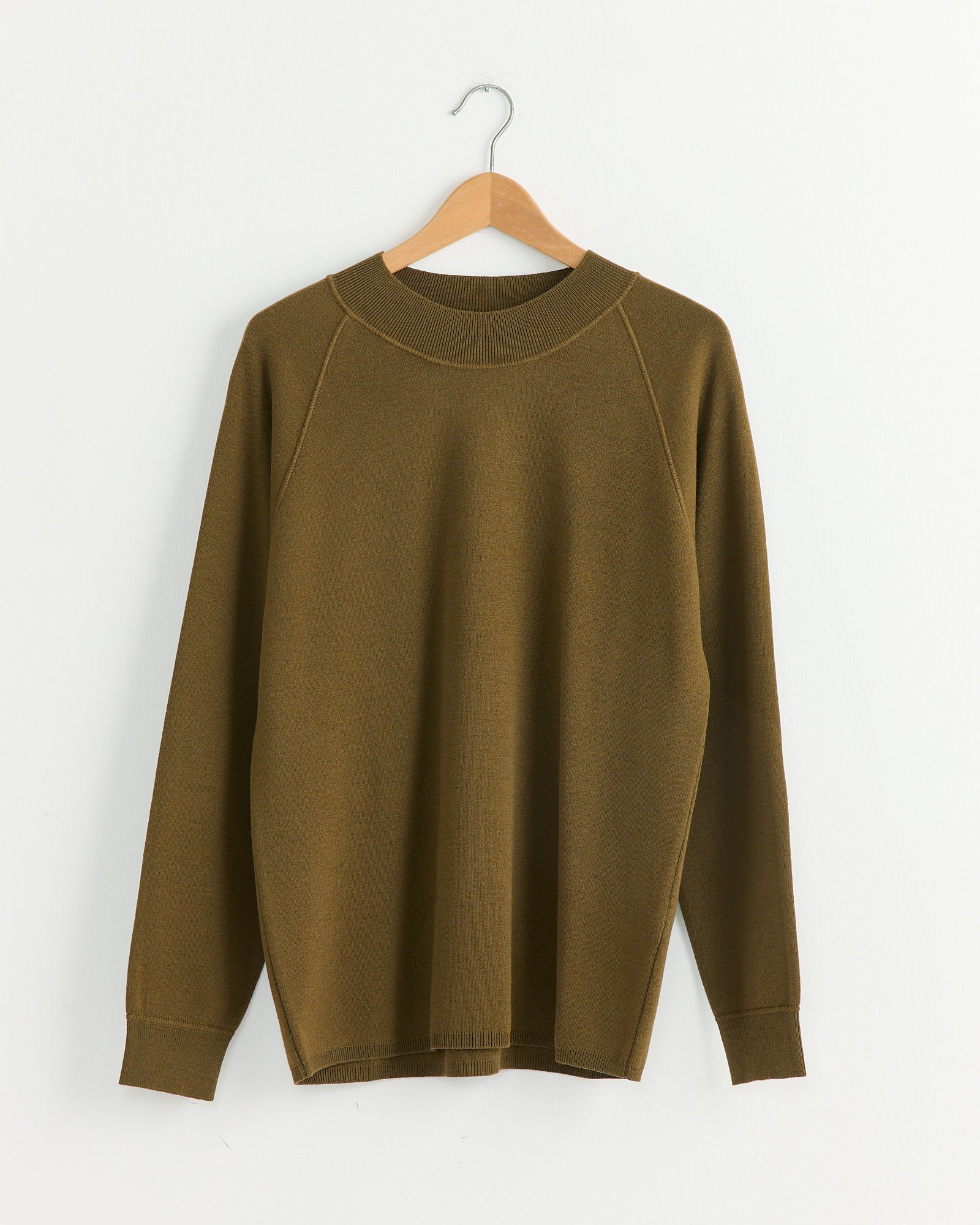 Wide Neck Sweatshirt in Khaki