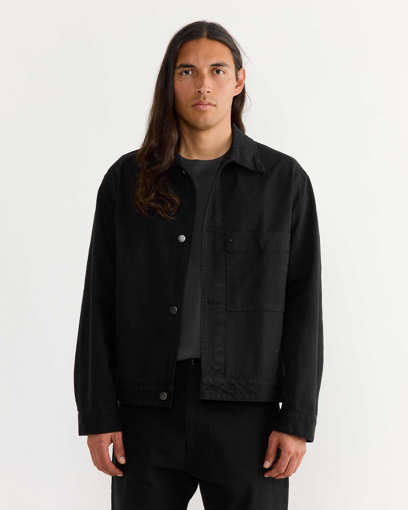 Lang Jacket in Cotton Twill Black