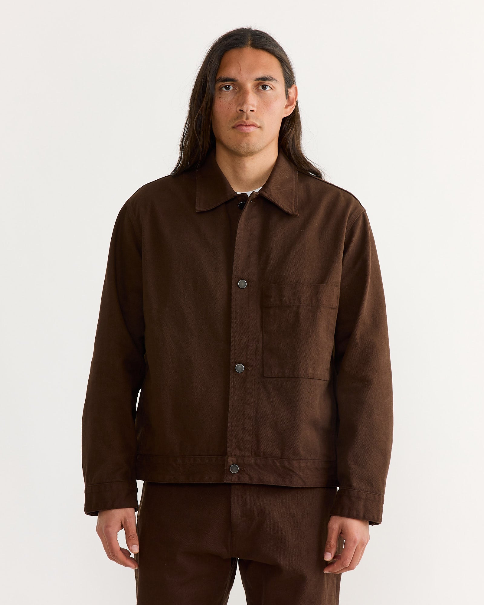 Lang Jacket in Cotton Twill Cacao