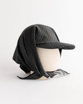 Brimmed Swim Scarf in Charcoal Chambray Pinstripe