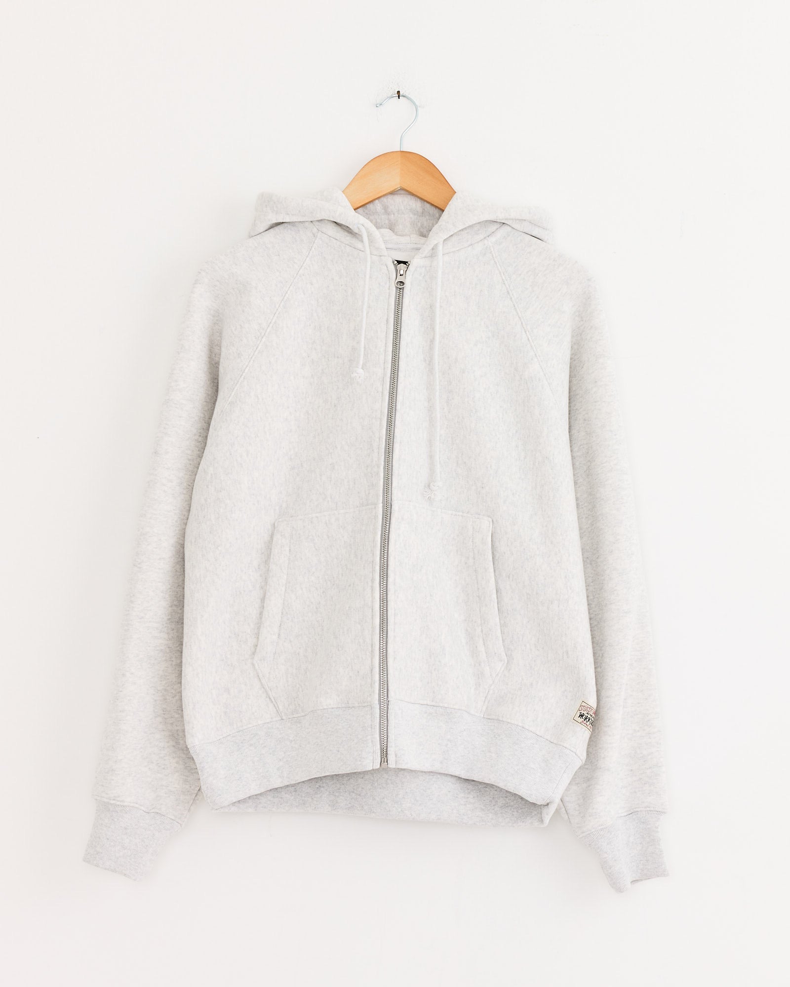 Raglan Zip Hoodie in Ash Heather