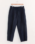 Crinkle Pinstripe Drawstring Pant in Navy Stripes