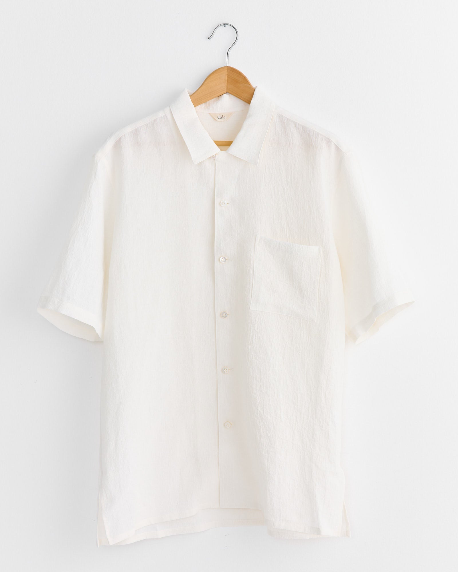 Water Twist Linen Shirt in White
