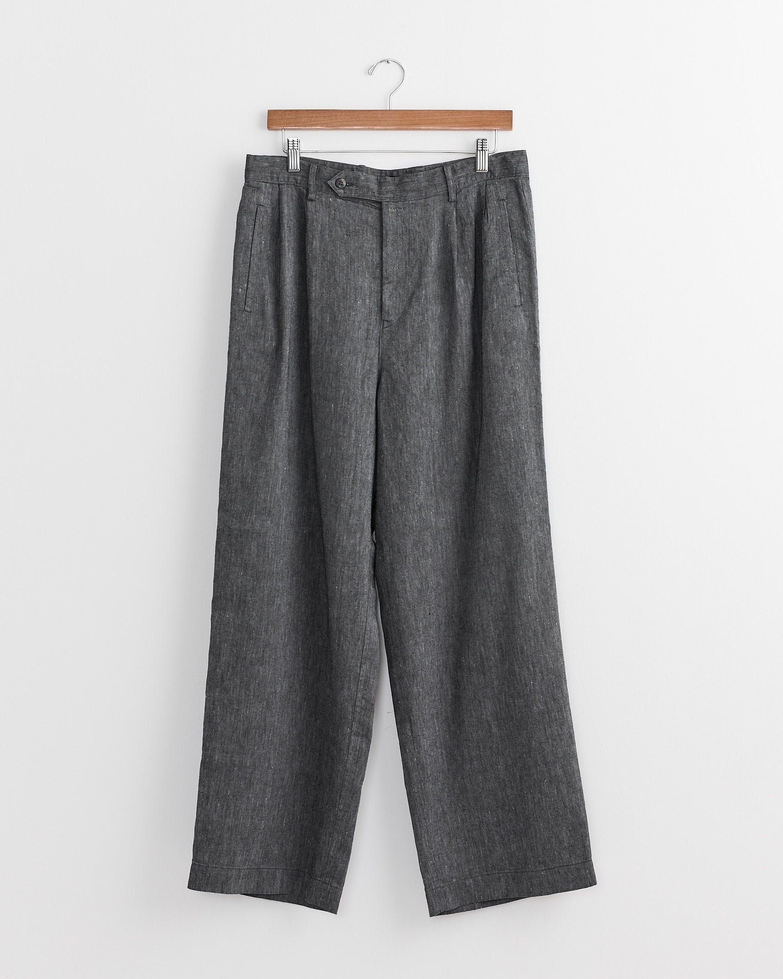Linen Wool Pant in Black