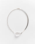 Crystal Shell Necklace in Silver/Quartz