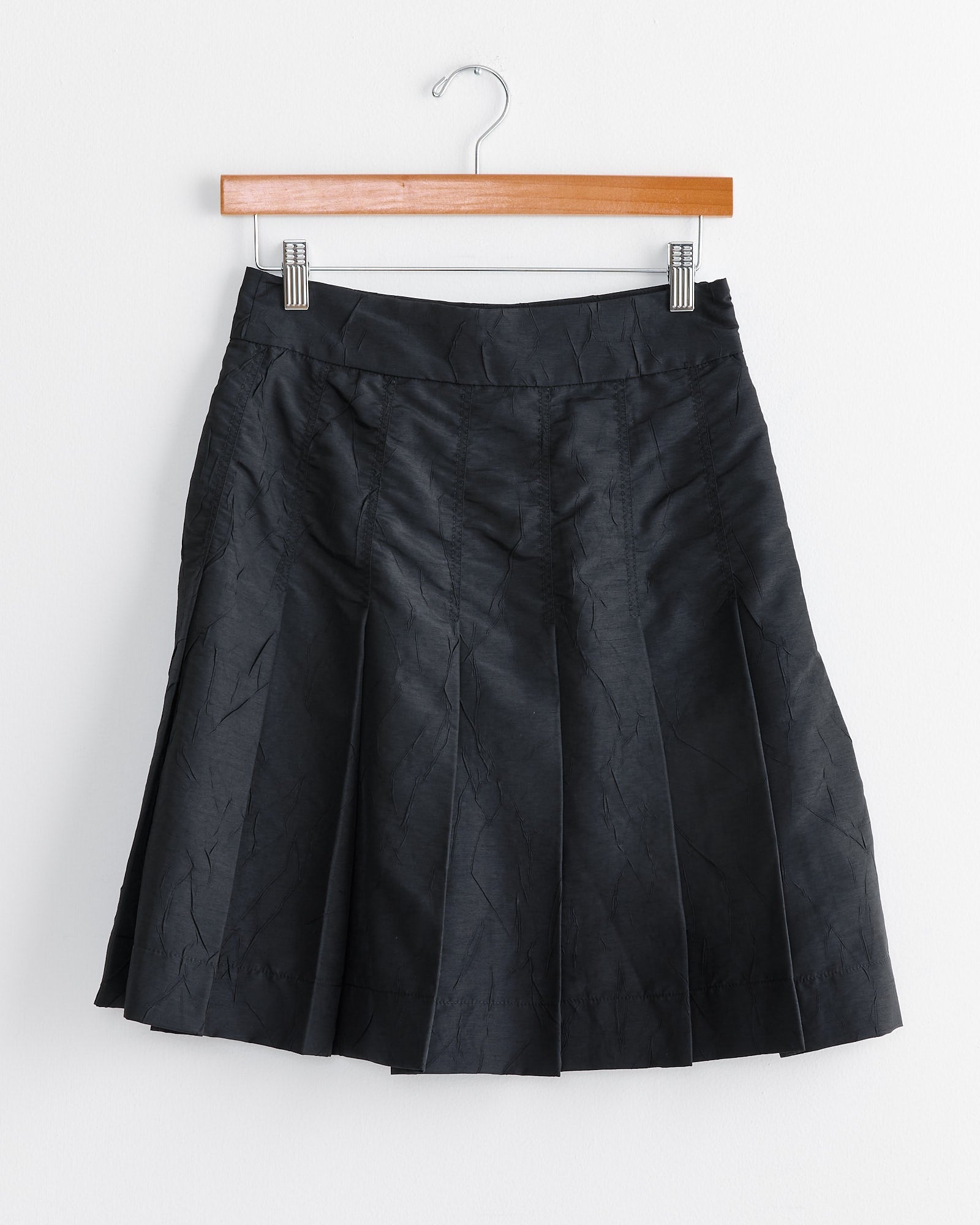 Wide Pleat Skirt in Black