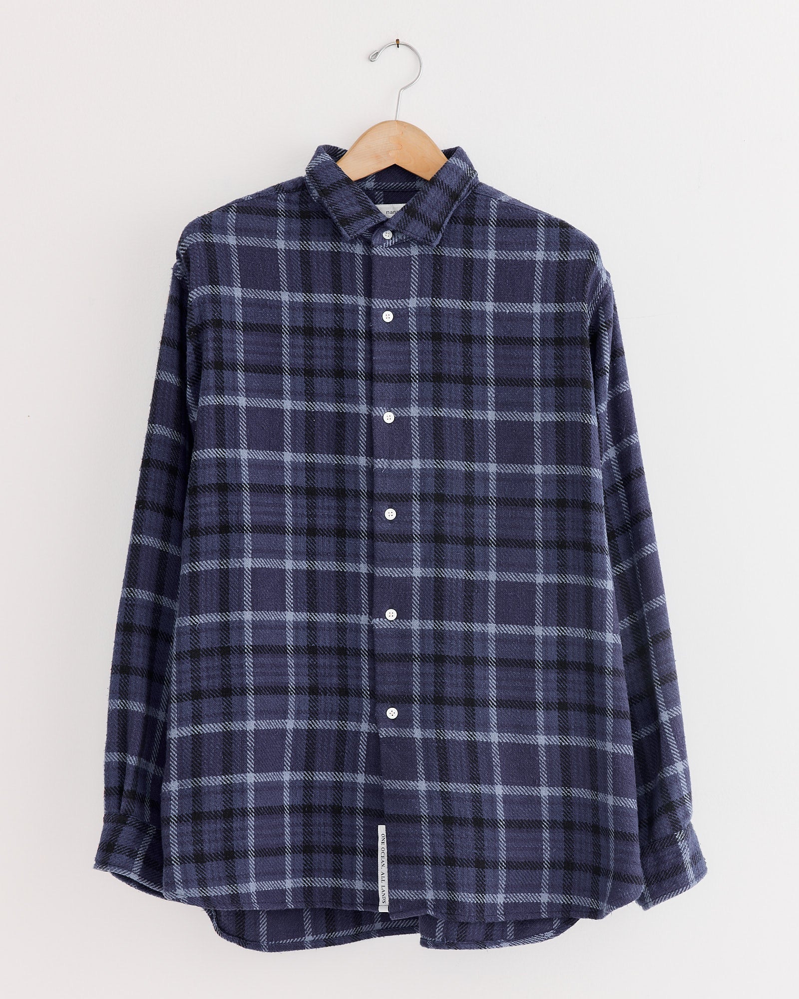 Heavy Flannel Shirt in Navy