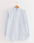 Regular Collar Stripe Wind Shirt in Sax