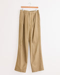 Pleated Denim Pant in Stone