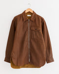 Coated Zipped Shirt in Rust