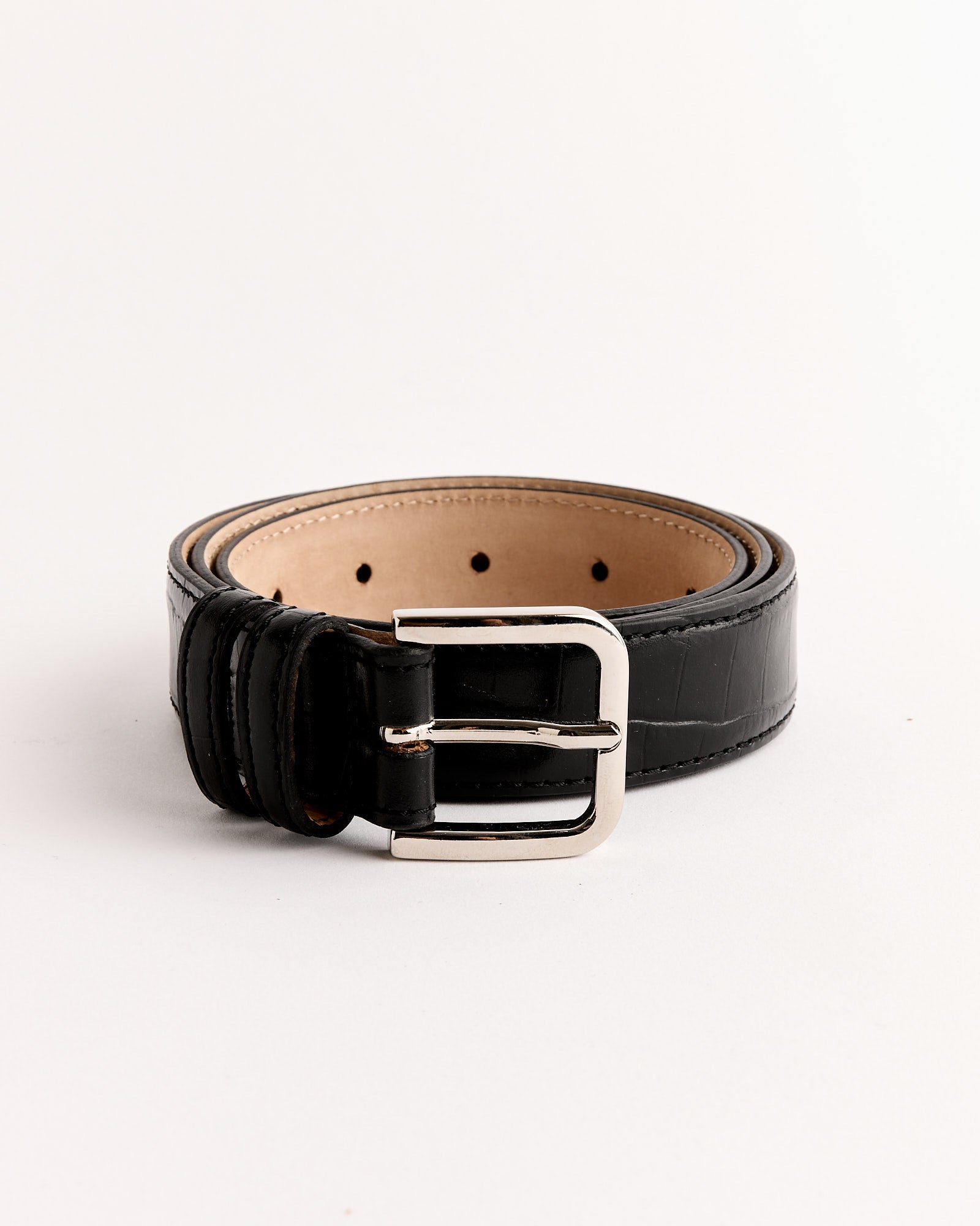 Classic Crocodile Belt in Black