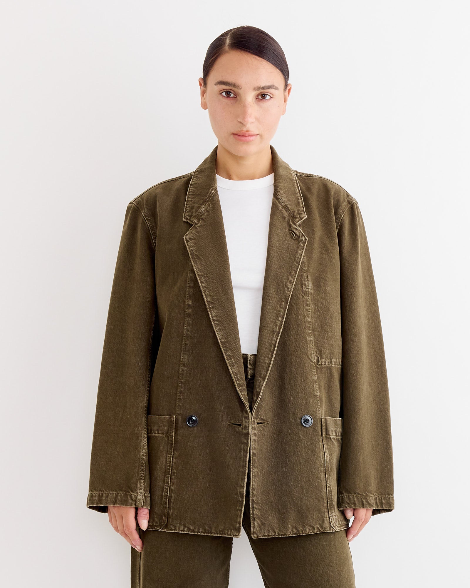 Workwear Blazer in Moss Green