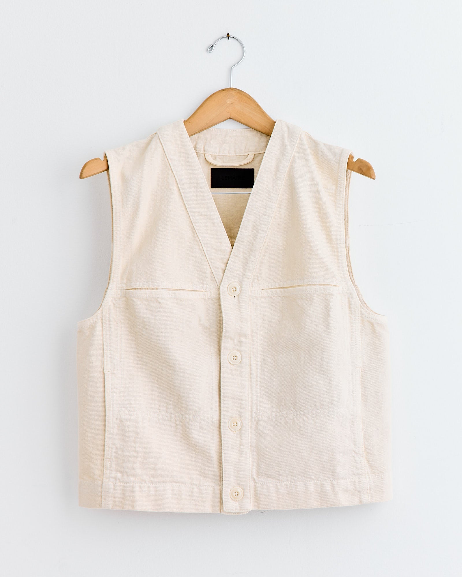 Denim Gilet in Snow Clay