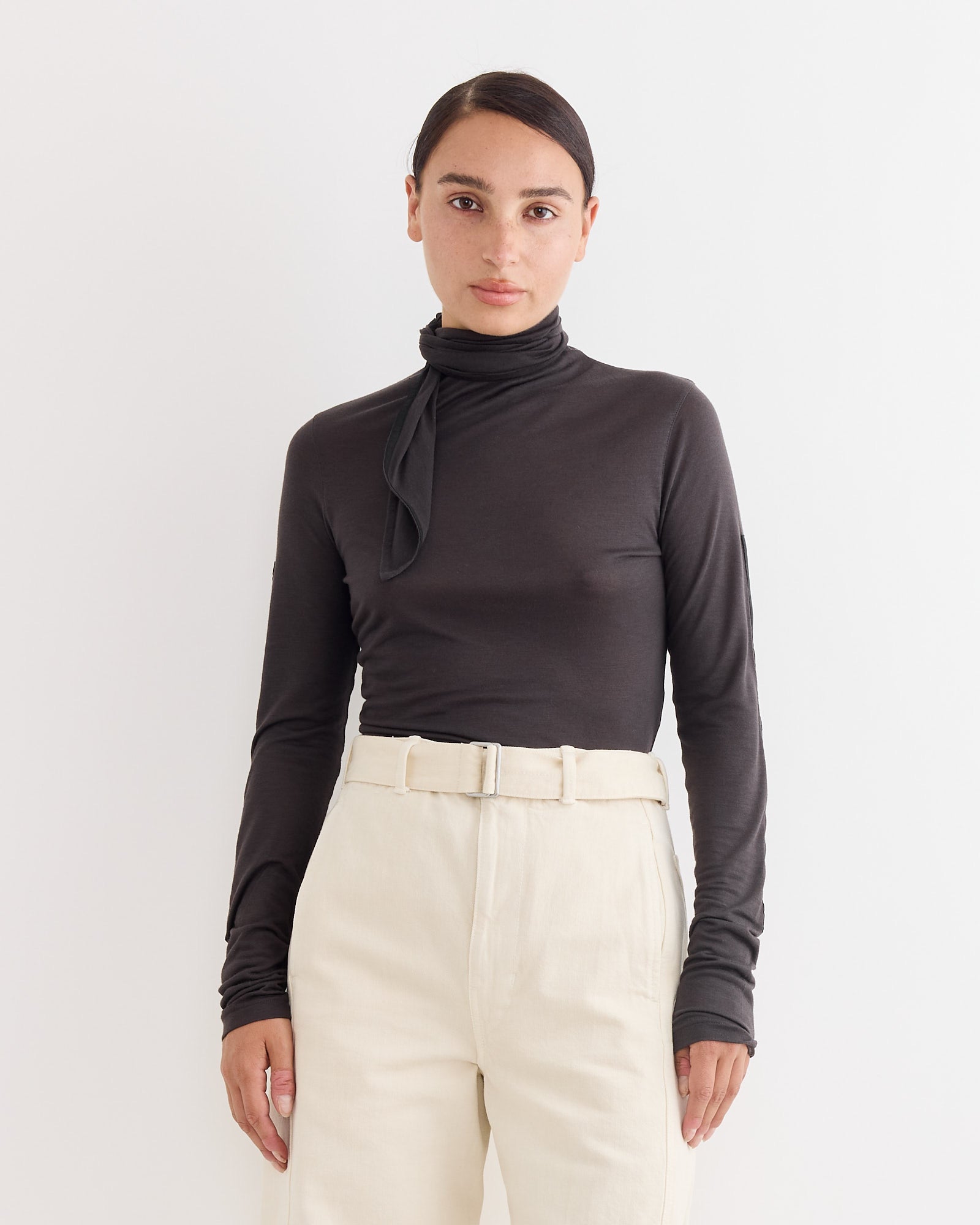 Foulard Patches Top in Coal