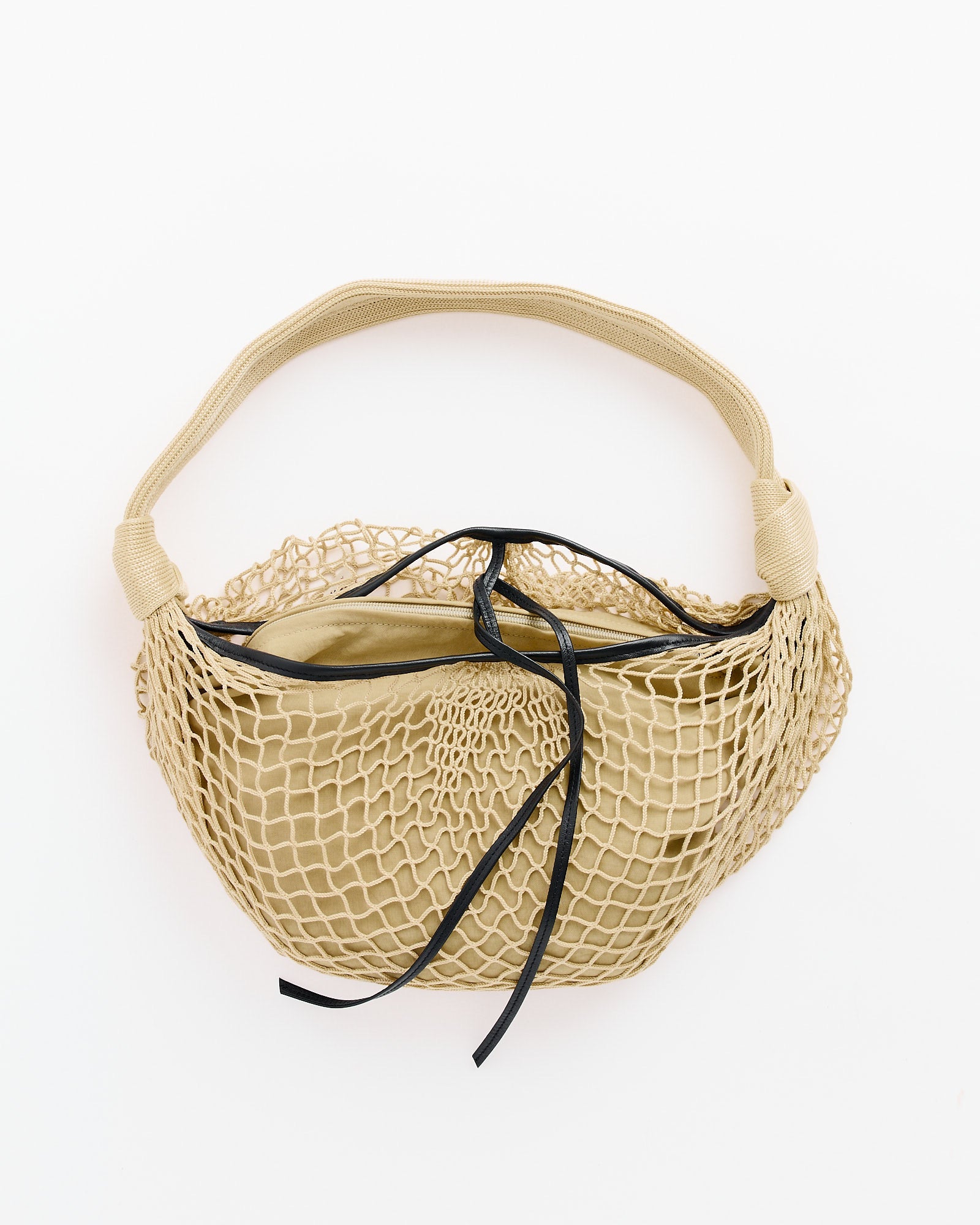 Fortune Croissant Filt Bag in Light Beige