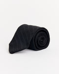 Formal Tie in Black Knitted Stripe