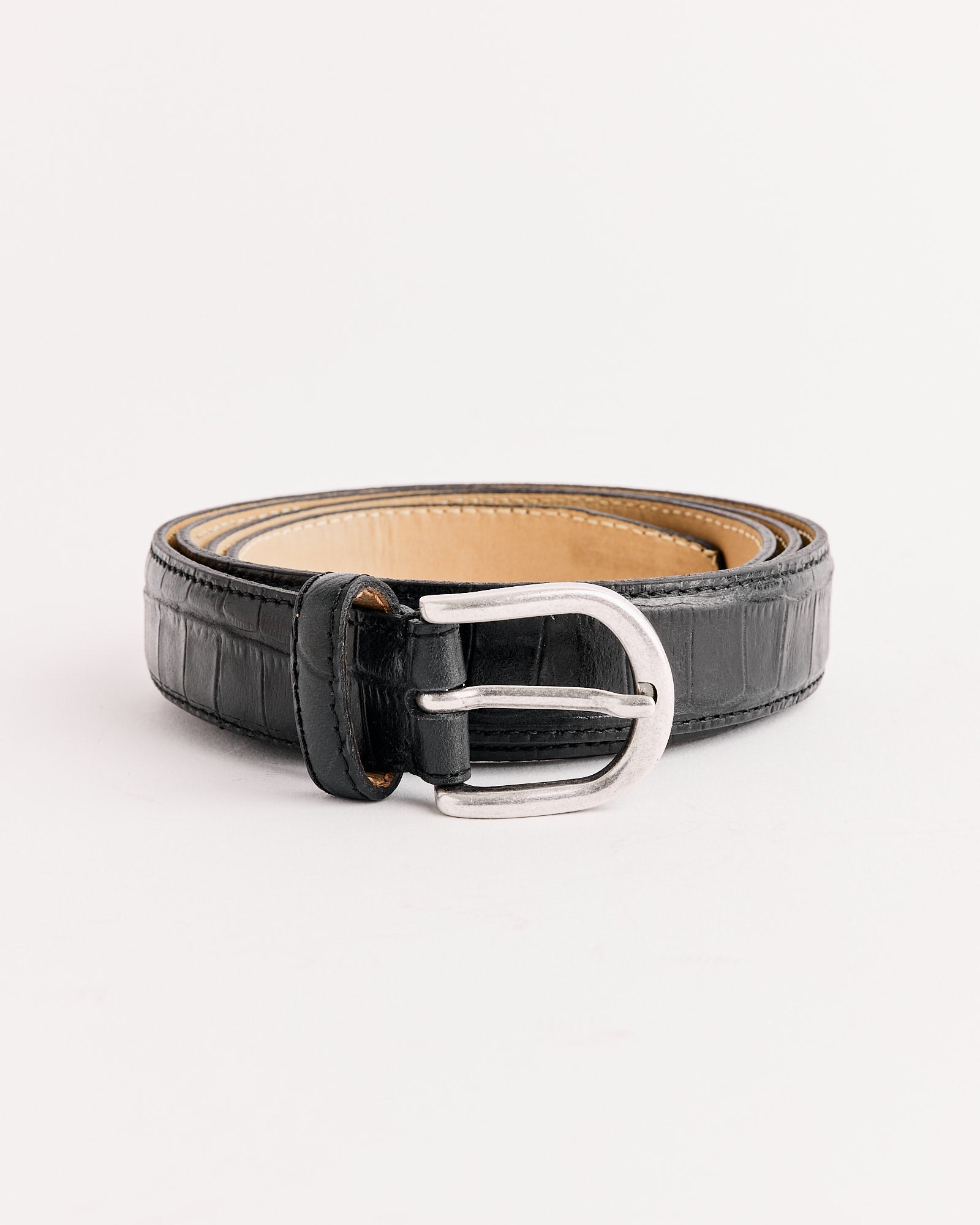 Occasion Belt in Black Crocodile