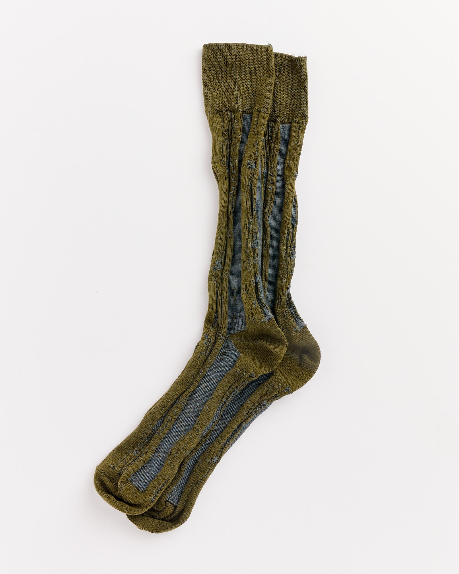 Cotton Jacquard Socks in Green