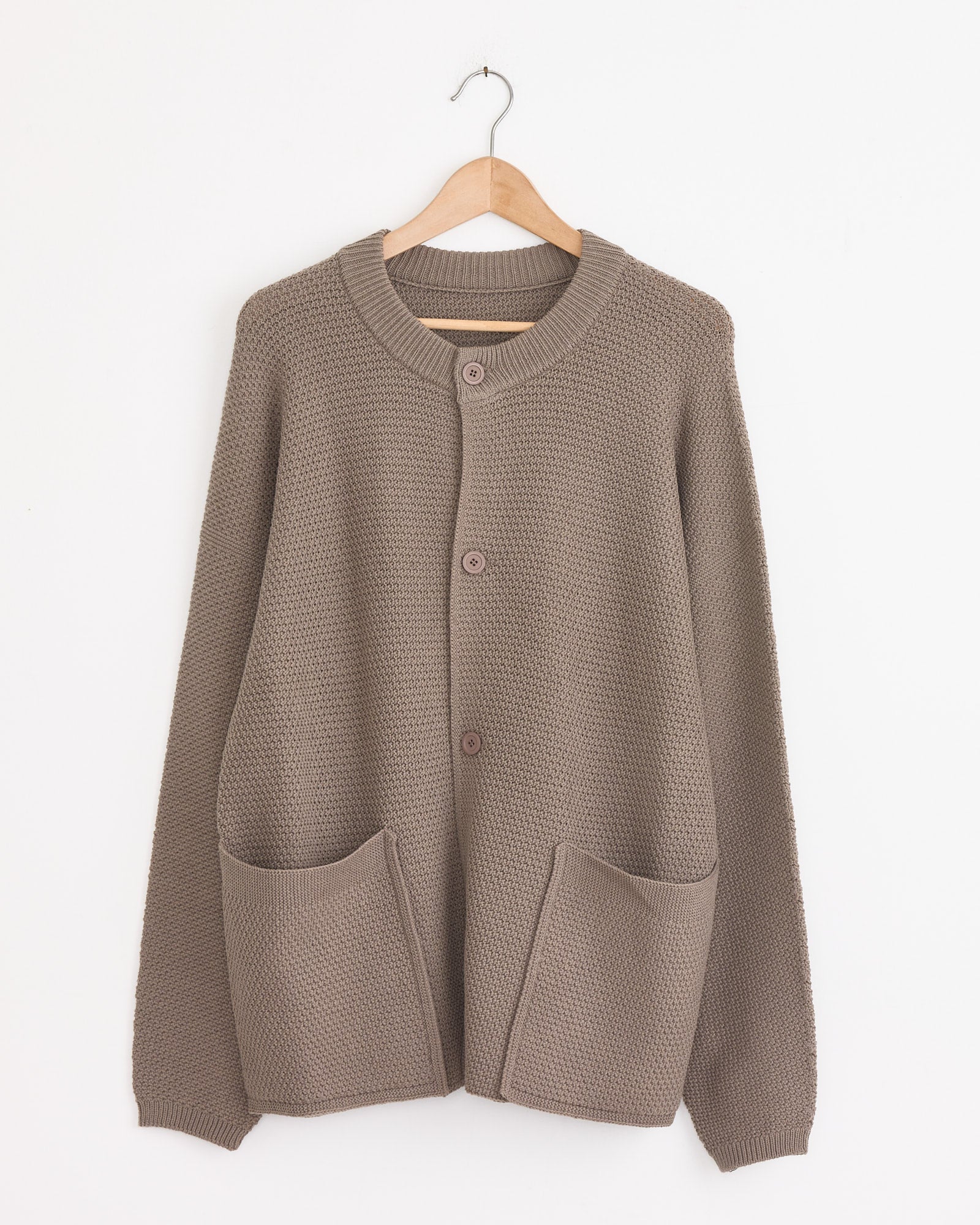 Rustic Knit Cardigan in Greige