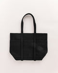 Washed Canvas 6 Pockets Small Tote in Black