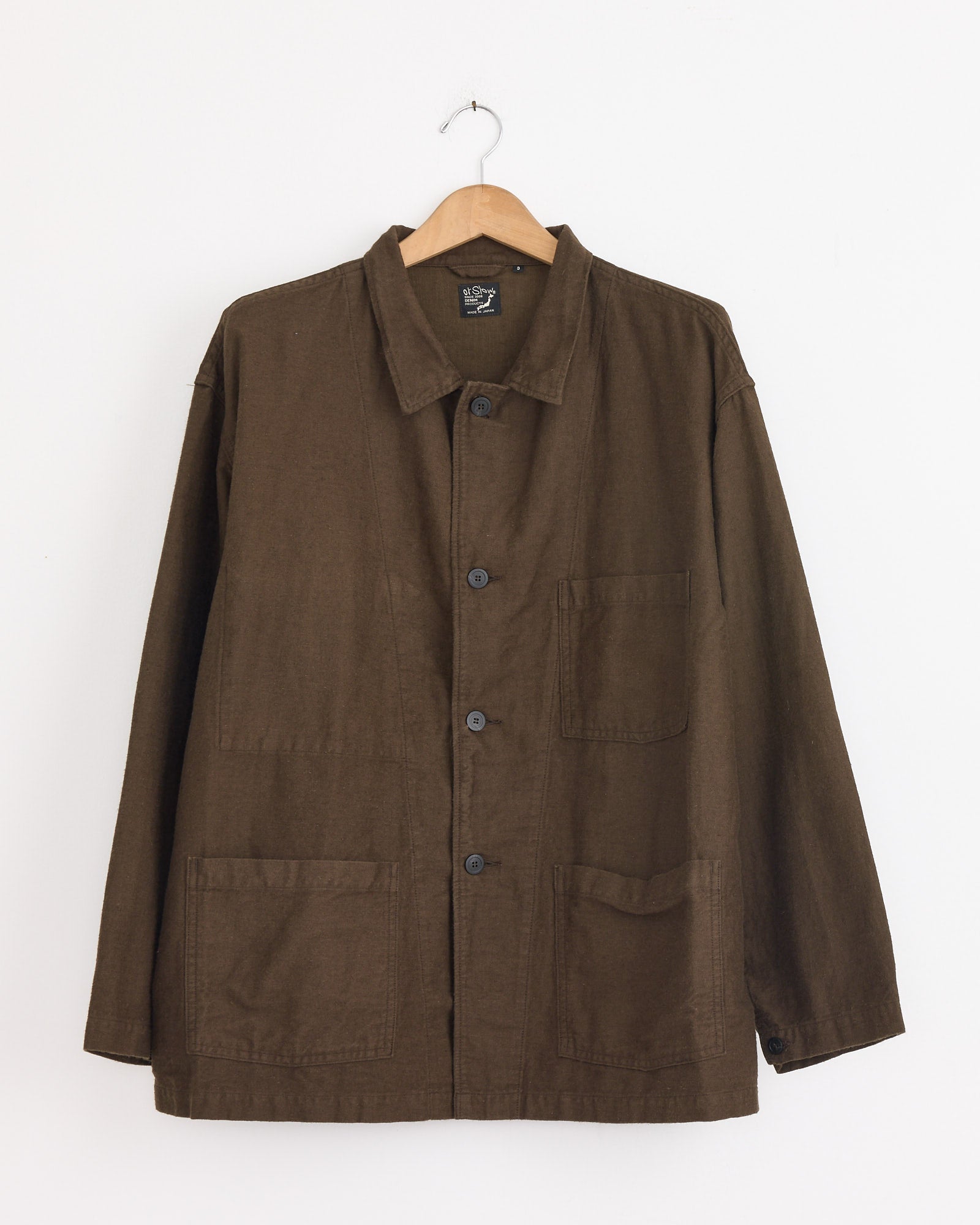 Relax Fit Simple Work Jacket in Coffee Brown