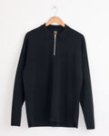 Half Zip Polo in Black