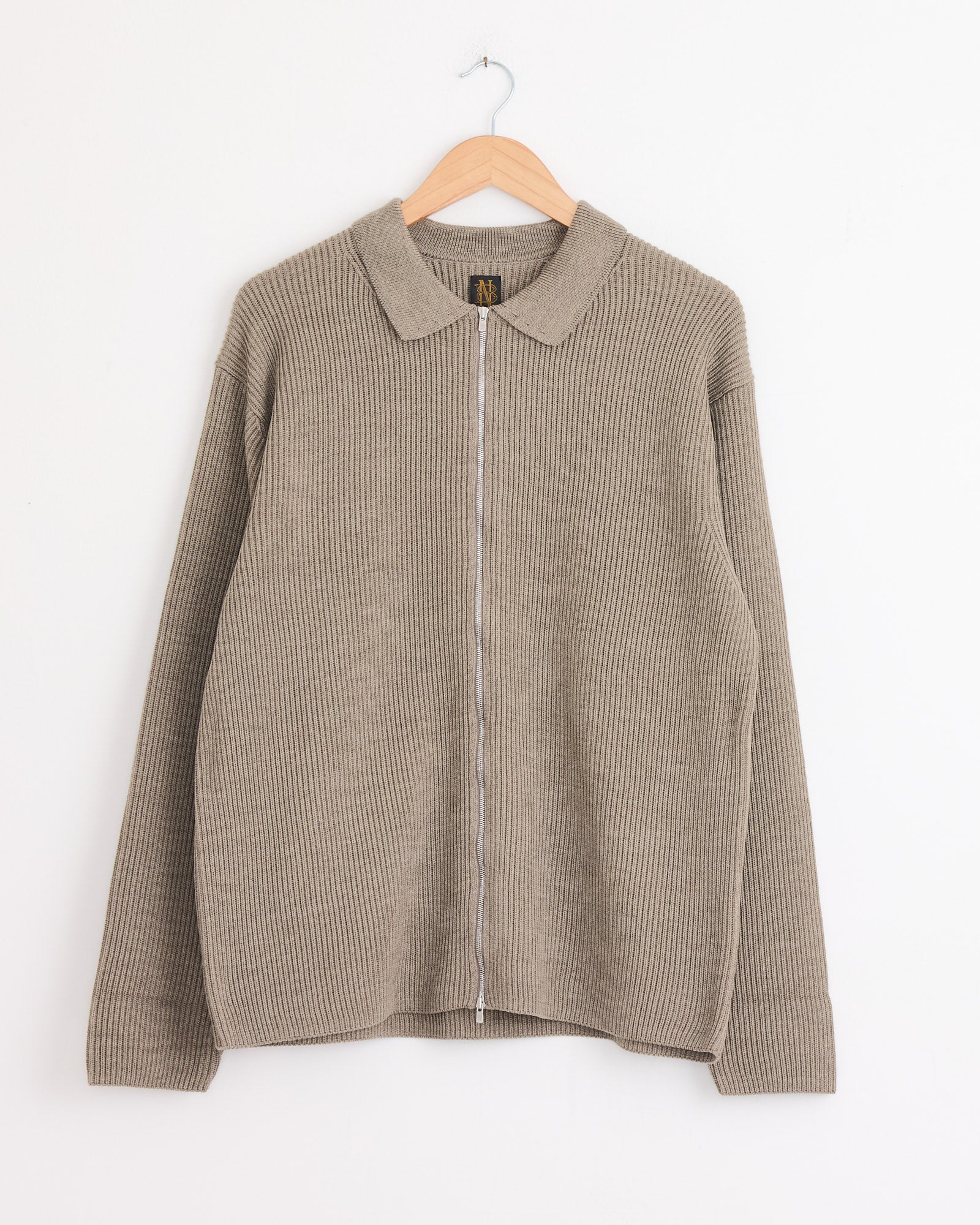 Zip Up cardigan in Merange Brown