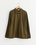 Long Sleeve Polo in Khaki Brown