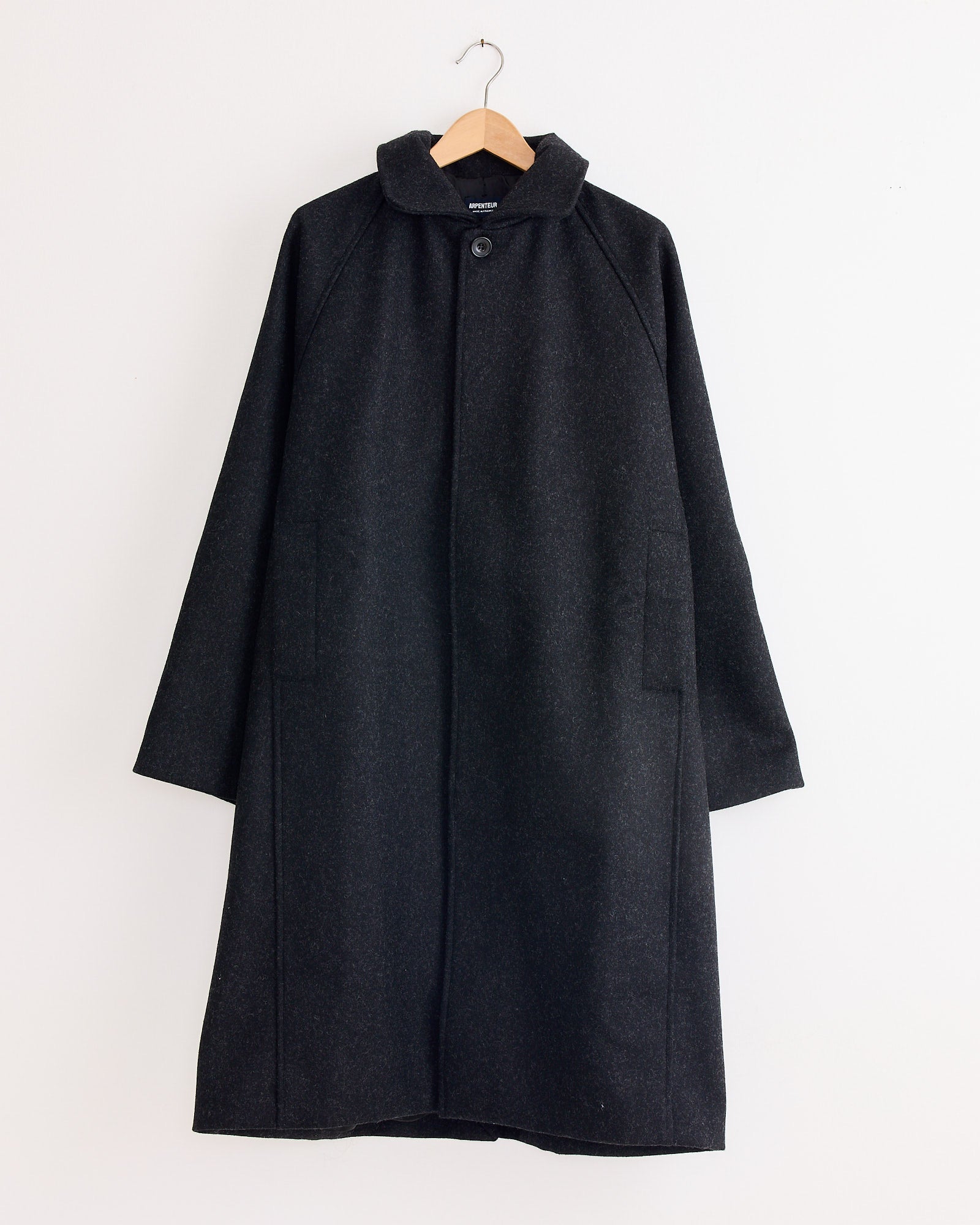 Utile Lined Wool Coat in Charcoal