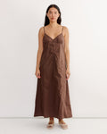Double Seam Dress in Chocolate