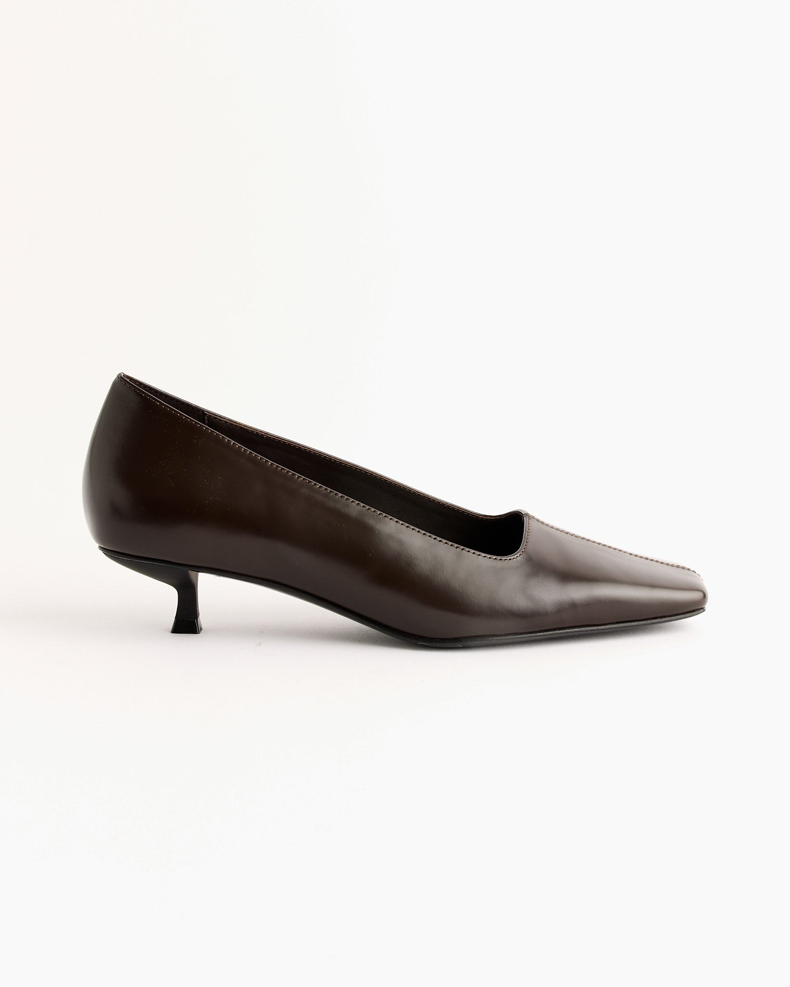 Square Toe Pump in Coffee