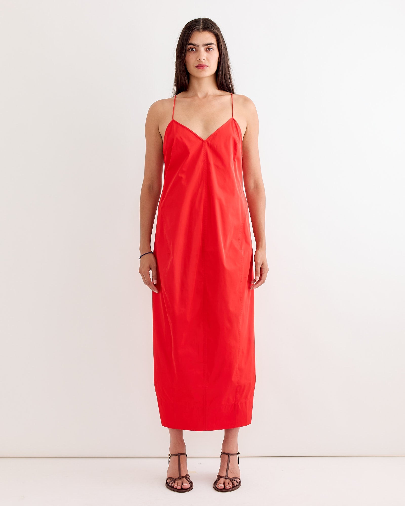Paper Taffeta Cocoon Dress in Red