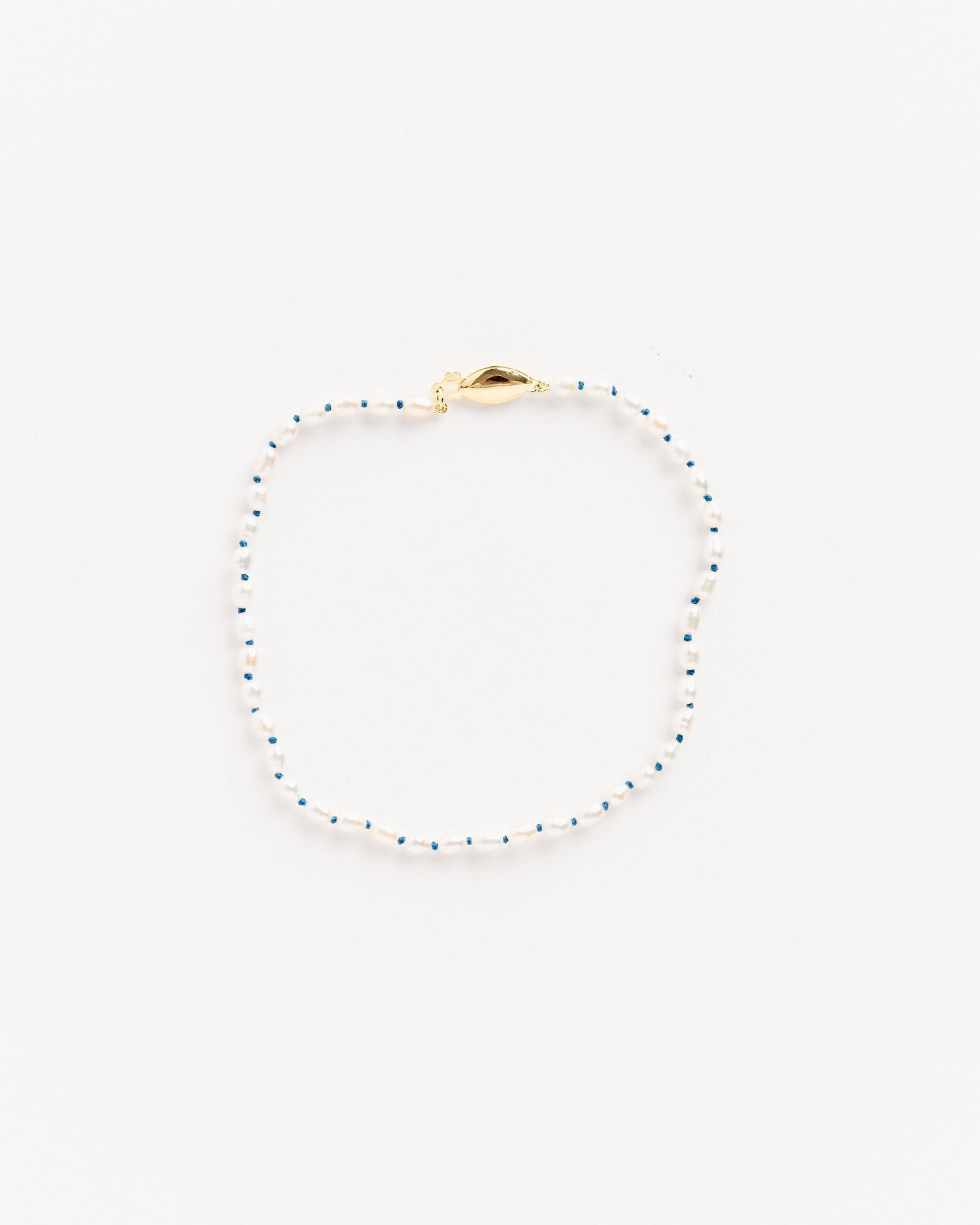 Pearl Brujeria Blue Silk Anklet