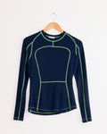 Paneled Scuba Top in Ink / Grass