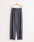 Wide Leg Pleated Trouser in Charcoal