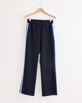 Woven Stripe Track Pant in Black