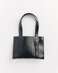 Buckle Crocodile Bag in Black