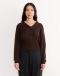 Merino & Cashmere Cardigan in Brown