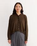 Cotton & Cashmere Cardigan in Dark Moss