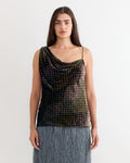 Printed One Shoulder Top in Khaki